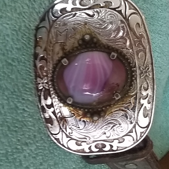 Men's leather country belt - Picture 3 of 3